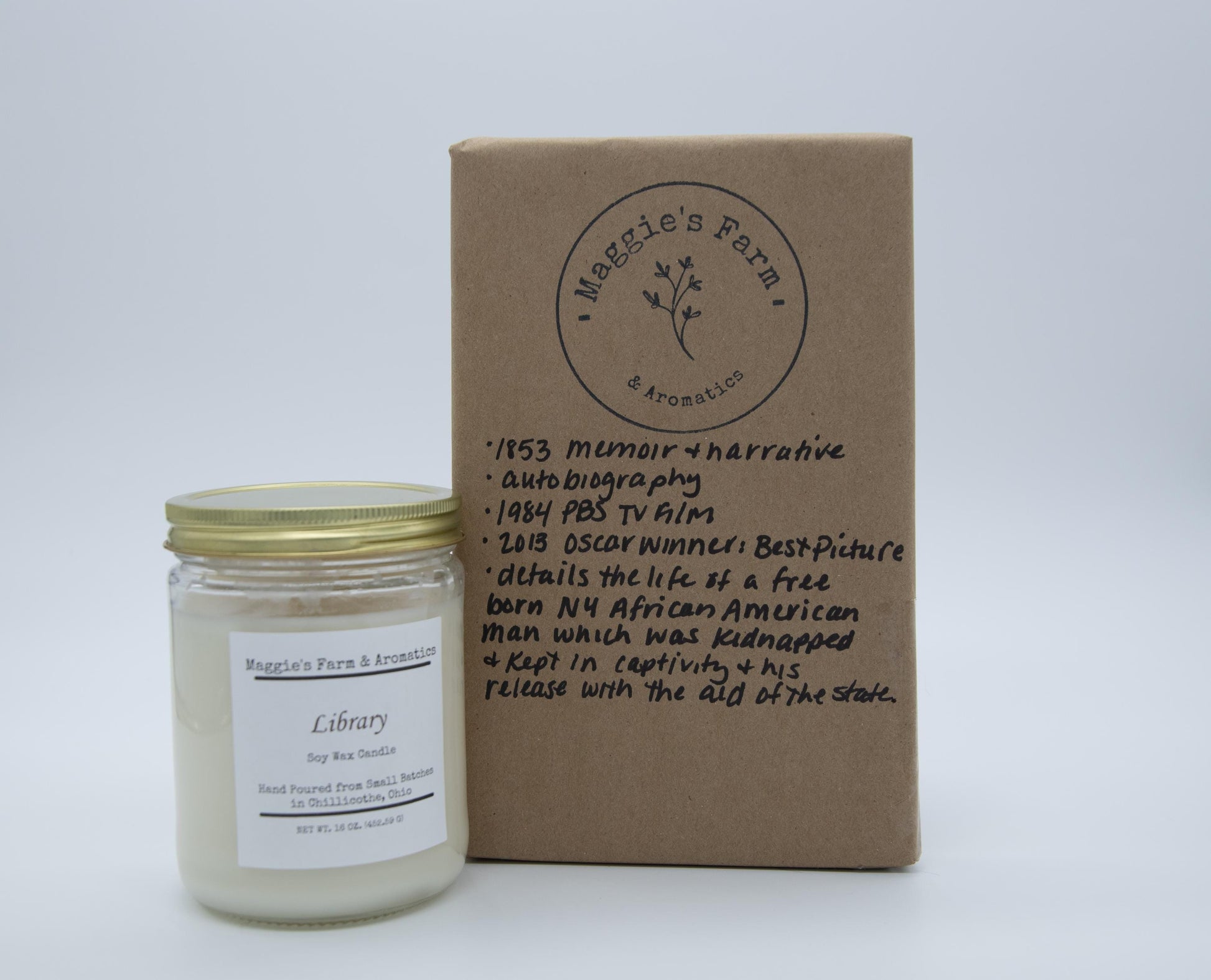 Blind Book & Soy Candle Gift Set product photo from Maggie's Farm & Aromatics Etsy listing