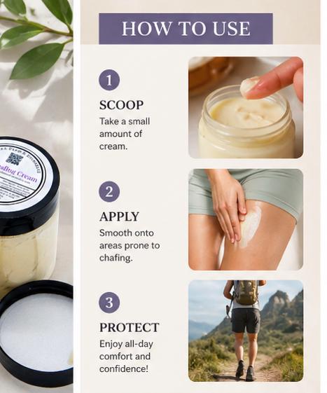 Anti-Chafing Cream product photo from Maggie's Farm & Aromatics Etsy listing