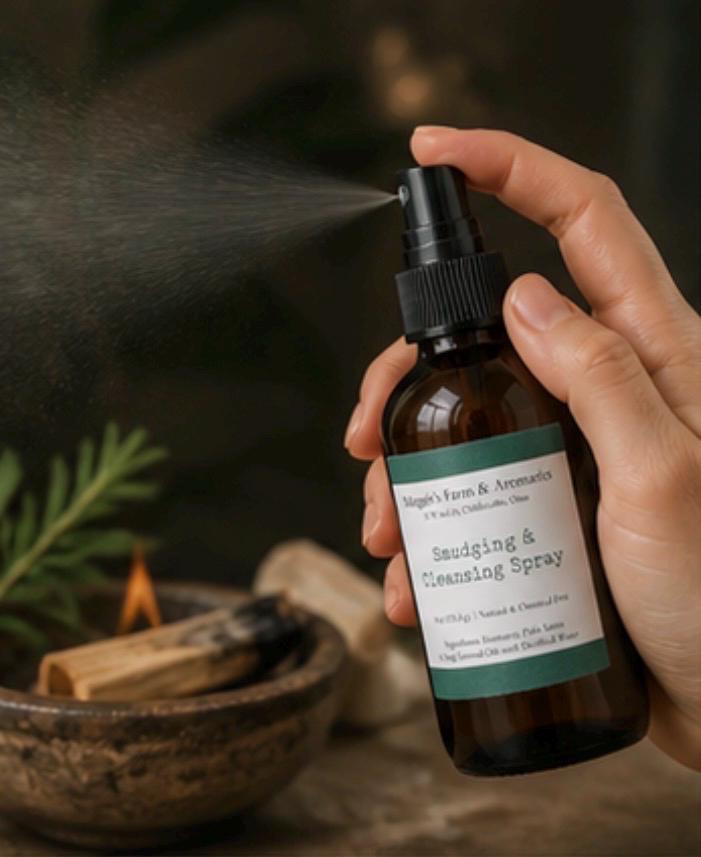 Smokeless Smudge Spray product photo from Maggie's Farm & Aromatics Etsy listing