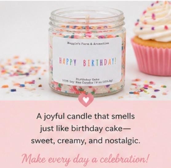 Birthday Cake Candle Soy Wax Candle Sprinkle Candle Birthday Gift