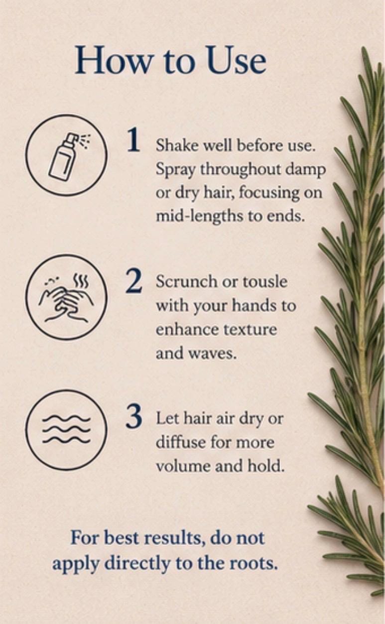Sea Salt Hair Spray product photo from Maggie's Farm & Aromatics Etsy listing