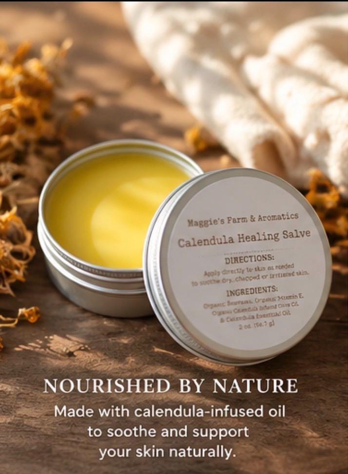 Calendula Salve product photo from Maggie's Farm & Aromatics Etsy listing