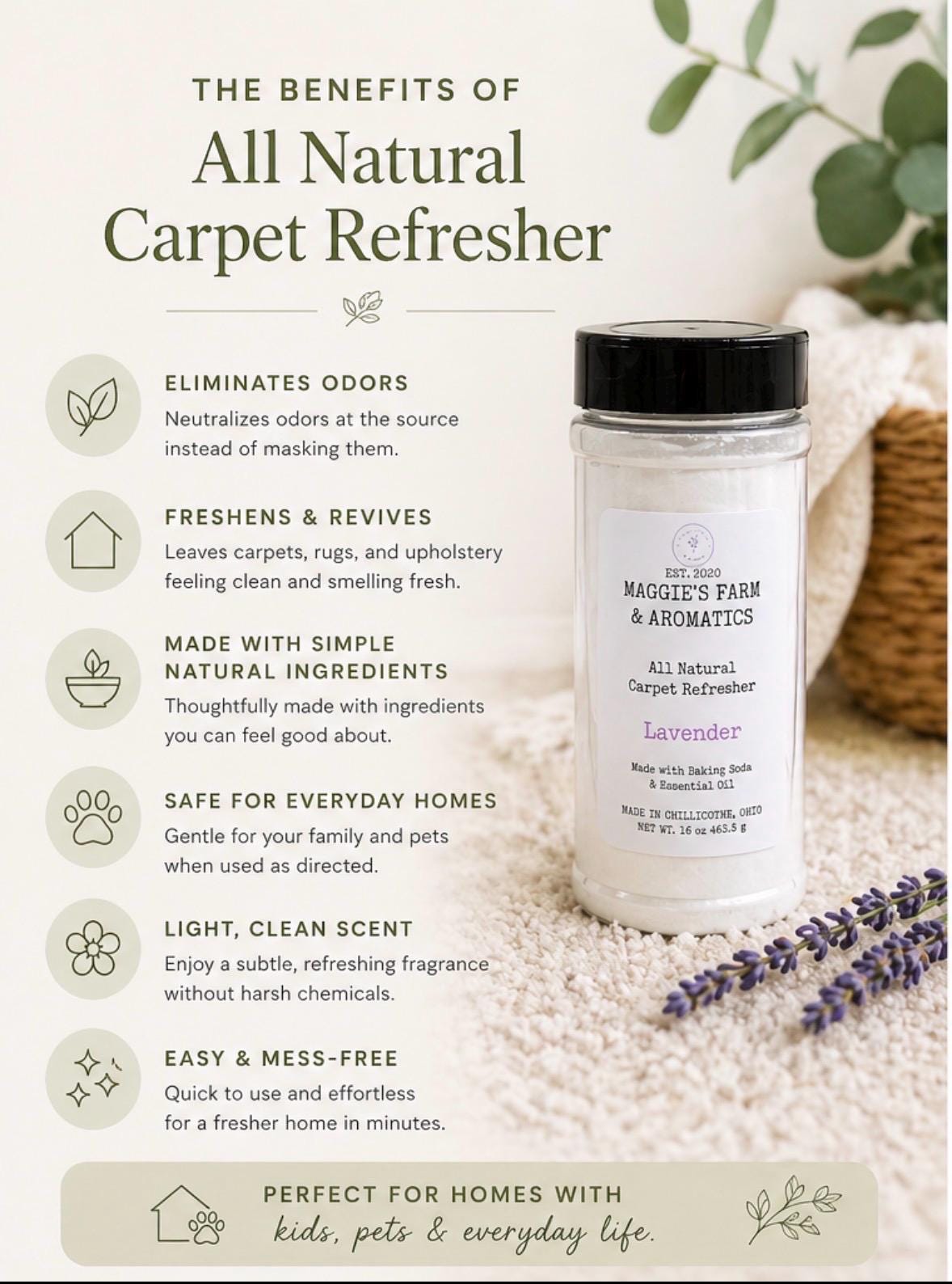 Carpet Refresher product photo from Maggie's Farm & Aromatics Etsy listing