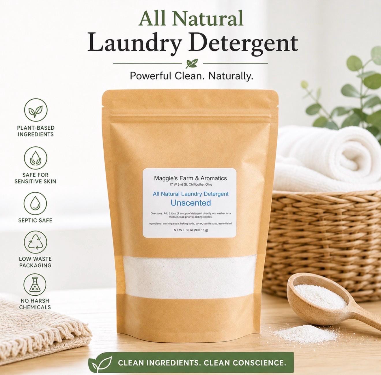 Laundry Detergent product photo from Maggie's Farm & Aromatics Etsy listing