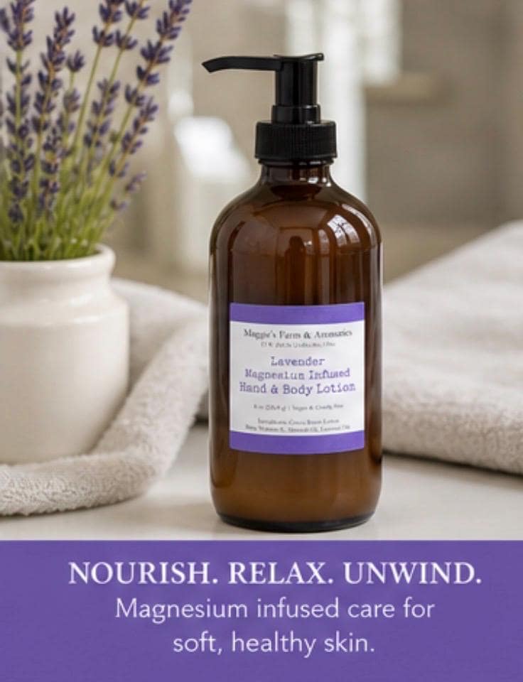 Magnesium Hand & Body Lotion product photo from Maggie's Farm & Aromatics Etsy listing