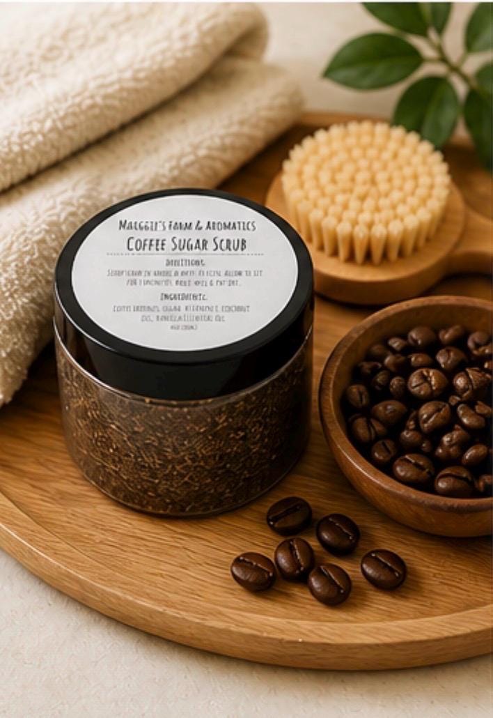 Coffee Sugar Scrub product photo from Maggie's Farm & Aromatics Etsy listing