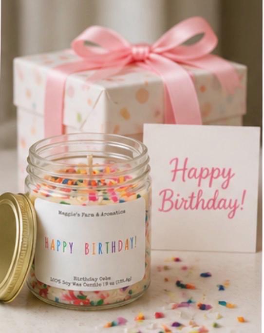 Birthday Cake Candle Soy Wax Candle Sprinkle Candle Birthday Gift