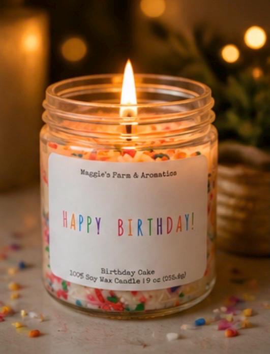 Birthday Cake Candle Soy Wax Candle Sprinkle Candle Birthday Gift