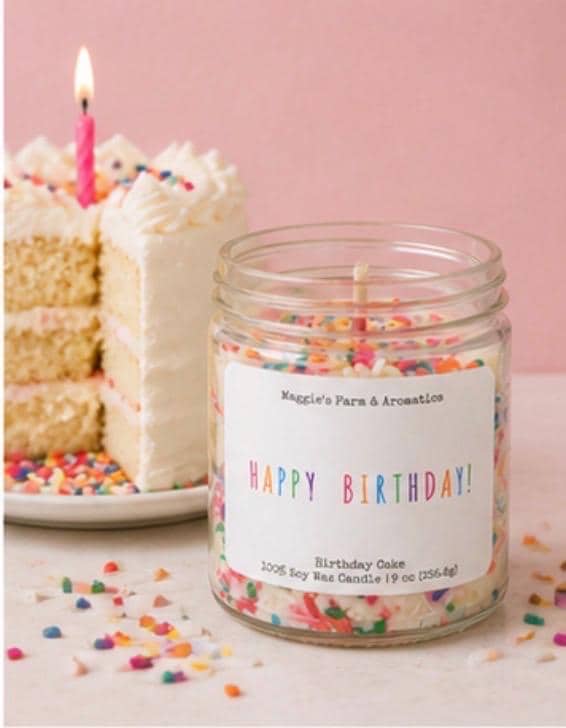 Birthday Cake Candle Soy Wax Candle Sprinkle Candle Sweet Bakery Scent Celebration Candle Birthday Gift