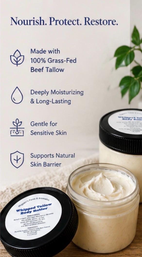 Whipped Tallow Body Butter product photo from Maggie's Farm & Aromatics Etsy listing