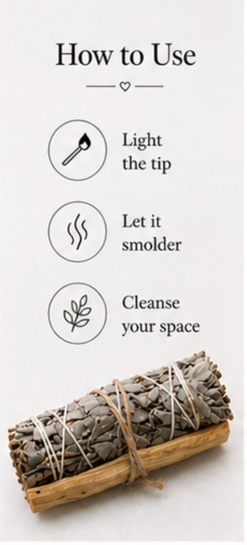 White Sage and Palo Santo Bundle product photo from Maggie's Farm & Aromatics Etsy listing