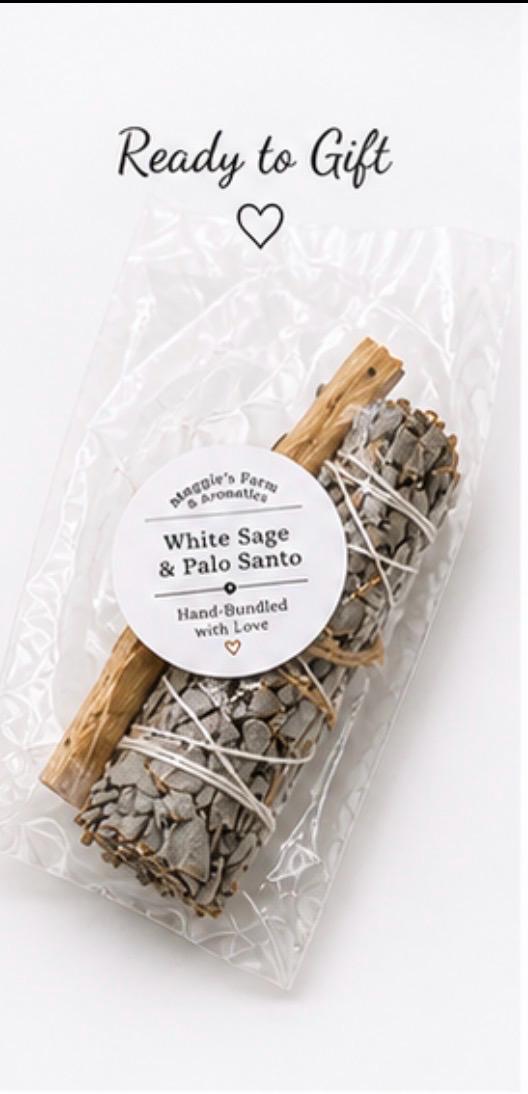 White Sage and Palo Santo Bundle product photo from Maggie's Farm & Aromatics Etsy listing