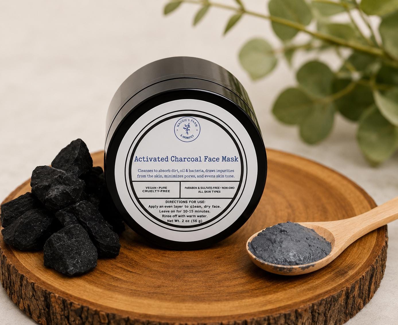 Activated Charcoal Face Mask product photo from Maggie's Farm & Aromatics Etsy listing