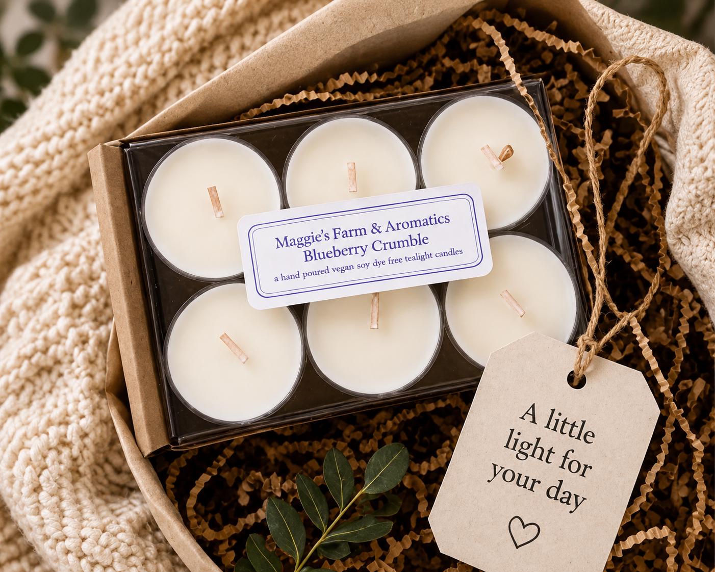 Handpoured Soy Tealight Candles, Vegan Aromatherapy Gift Set