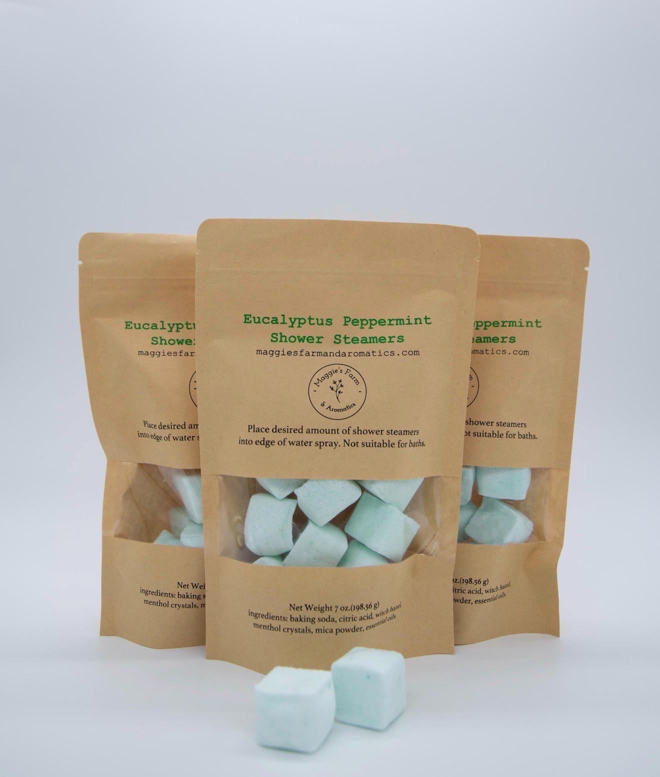 Shower Steamers product photo from Maggie's Farm & Aromatics Etsy listing