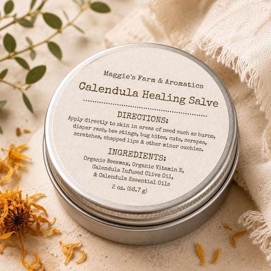 Calendula Salve product photo from Maggie's Farm & Aromatics Etsy listing