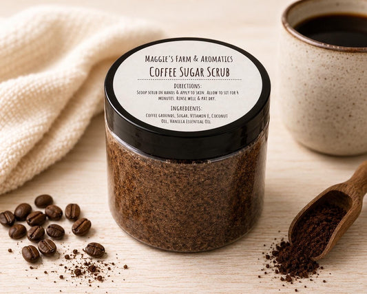Coffee Sugar Scrub product photo from Maggie's Farm & Aromatics Etsy listing