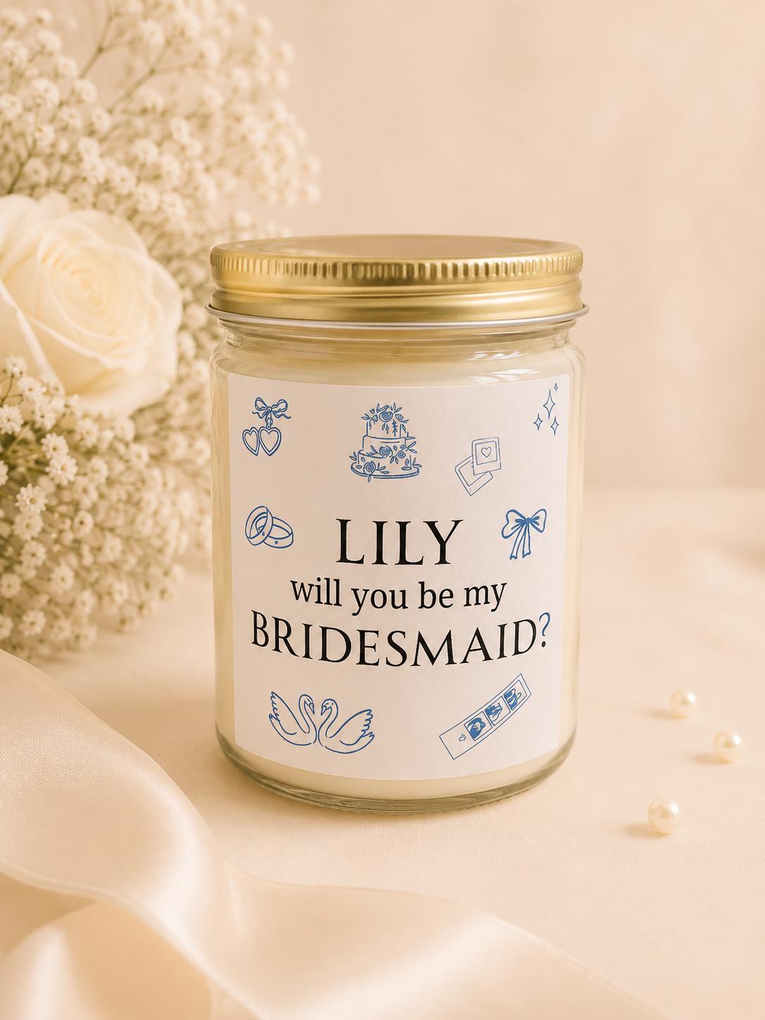 Bridesmaid Candle wedding gift photo from Etsy