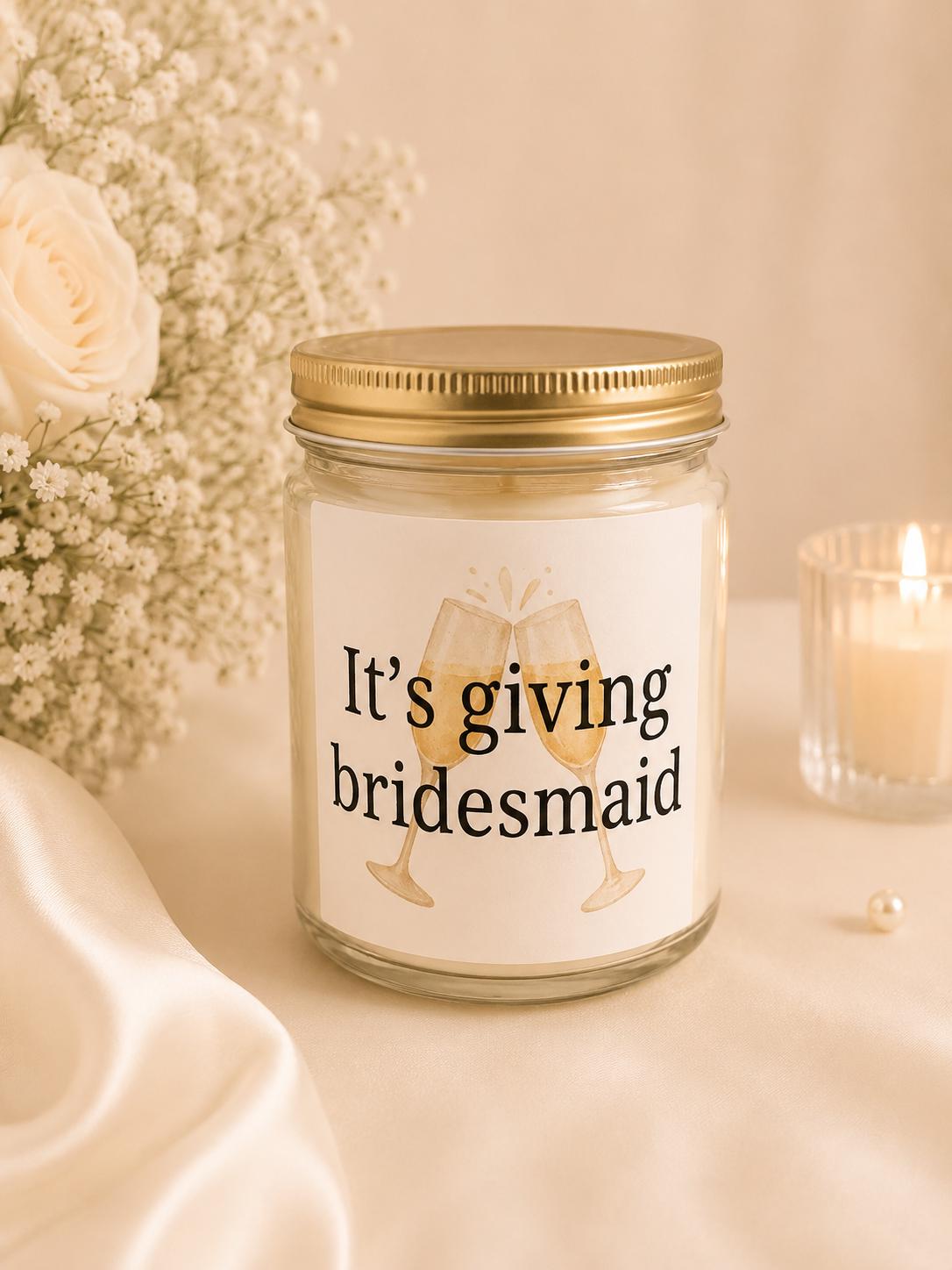 Bridesmaid Candle label style photo from Etsy